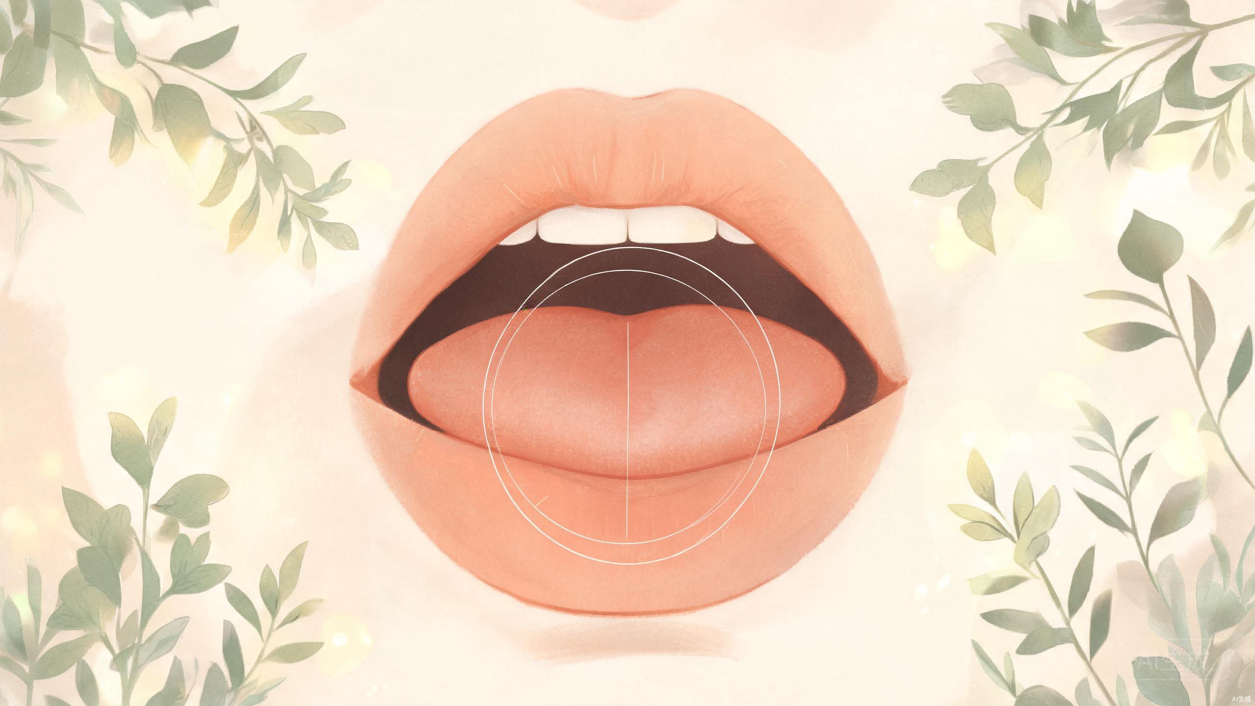 Close-up of a tongue being observed in soft natural light for educational TCM analysis